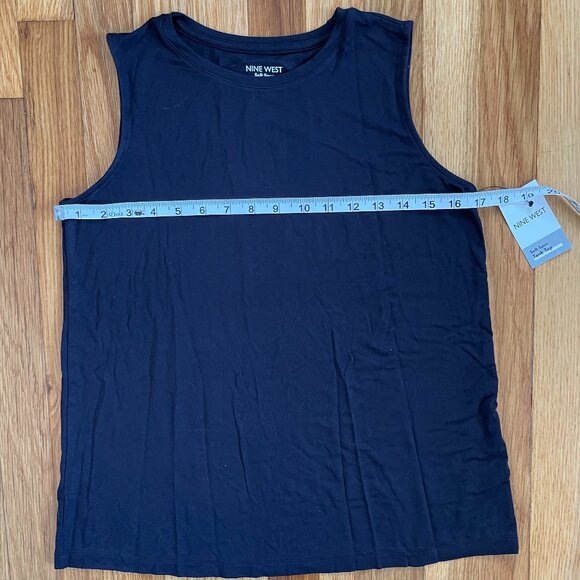 NWT Nine West Soft Spun Tank Top, Womens Size S Black - Picture 4 of 4